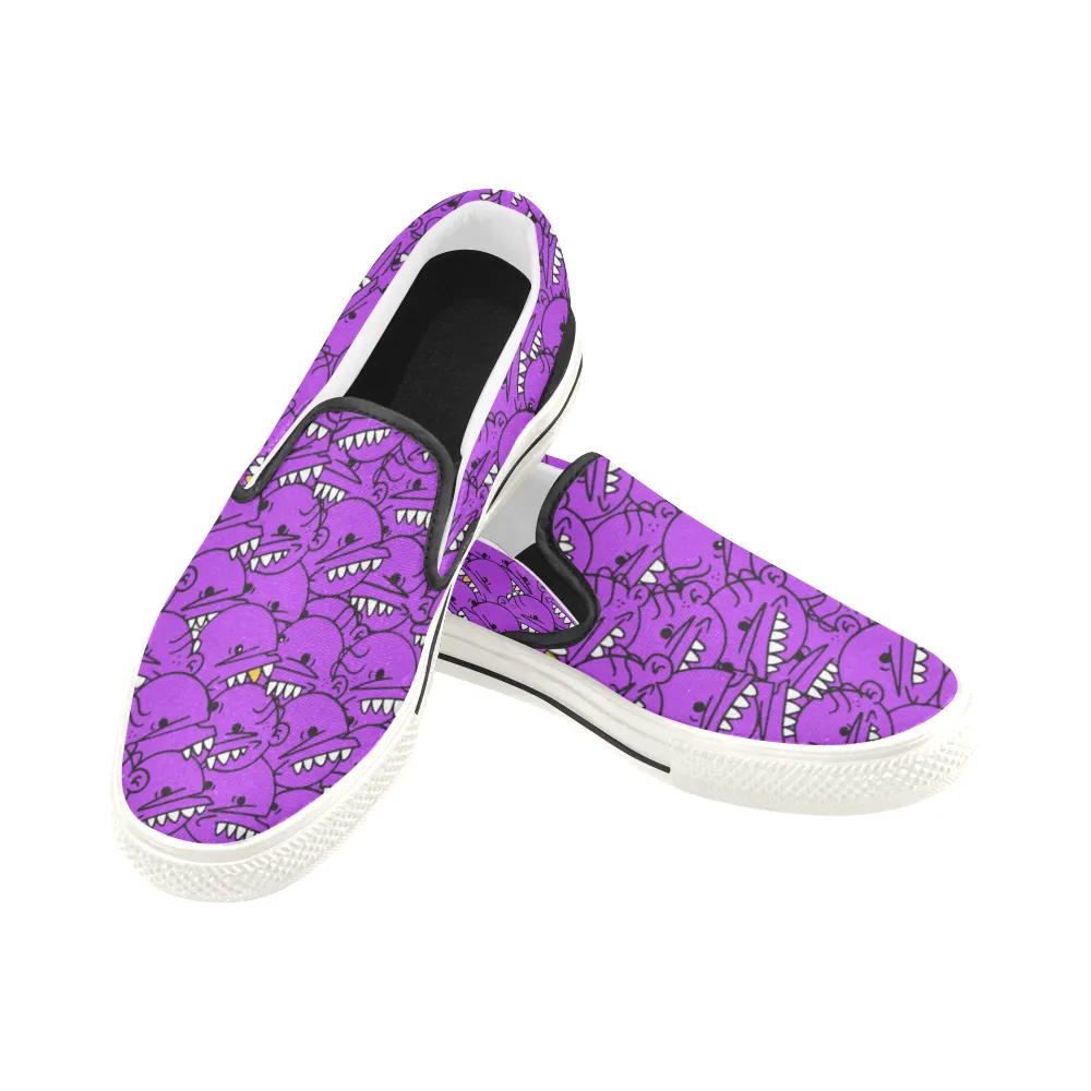 Goop Heads Solid Pattern Men's Canvas Slip On Sneaker