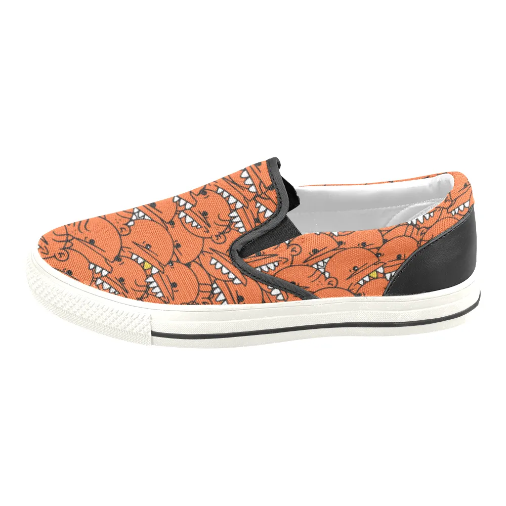 Goop Heads Solid Pattern Men's Canvas Slip On Sneaker