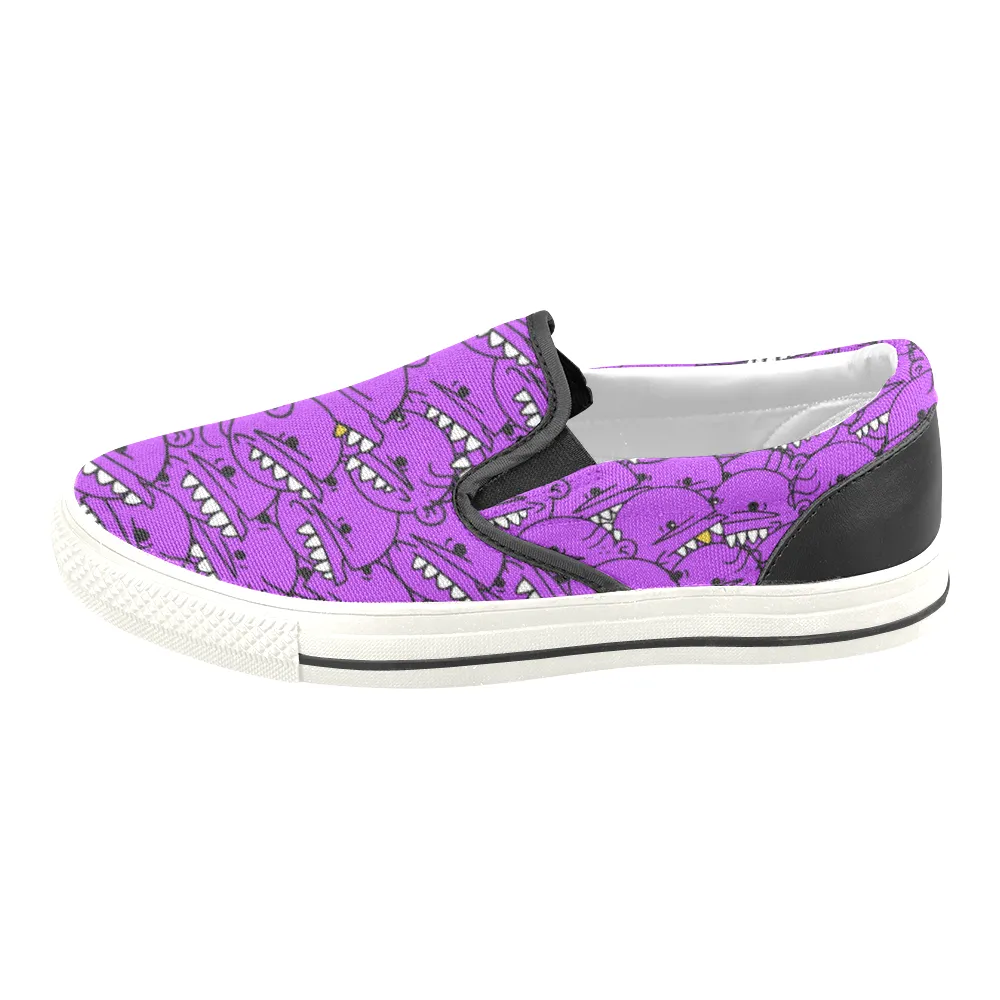 Goop Heads Solid Pattern Men's Canvas Slip On Sneaker