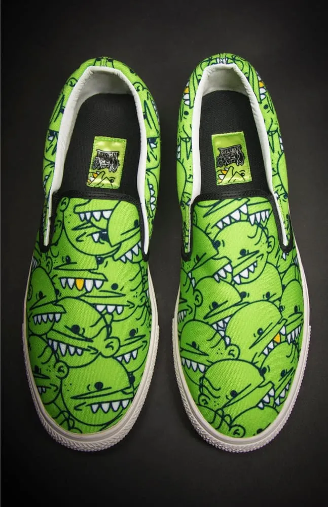 Goop Heads Solid Pattern Men's Canvas Slip On Sneaker