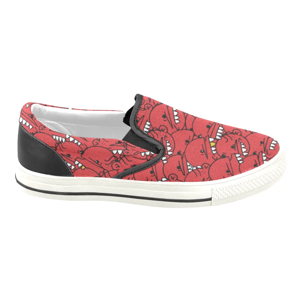 Goop Heads Solid Pattern Men's Canvas Slip On Sneaker