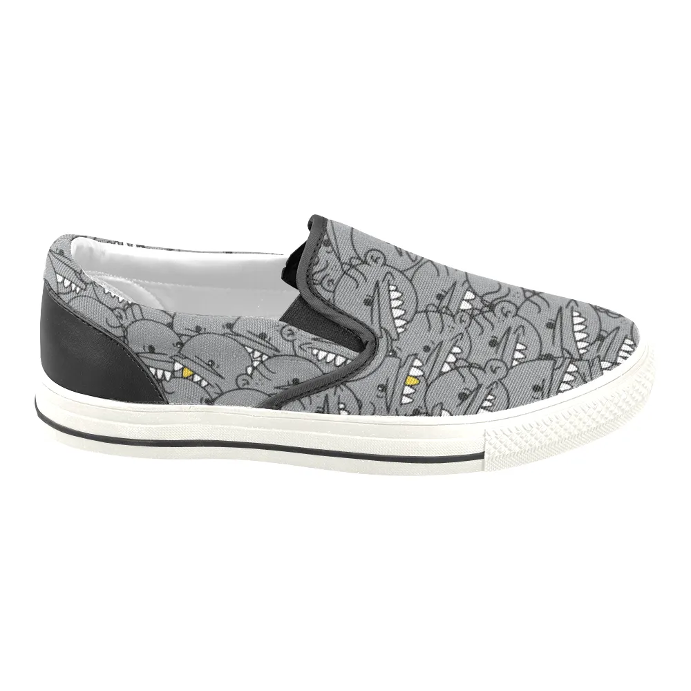 Goop Heads Solid Pattern Men's Canvas Slip On Sneaker