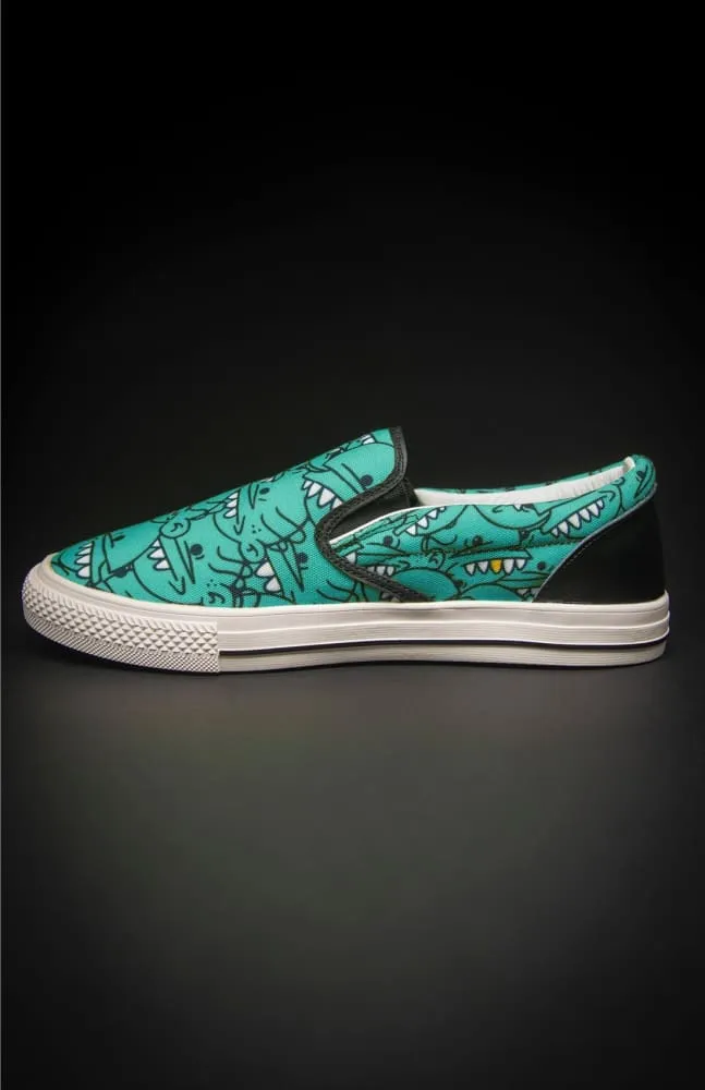 Goop Heads Solid Pattern Men's Canvas Slip On Sneaker