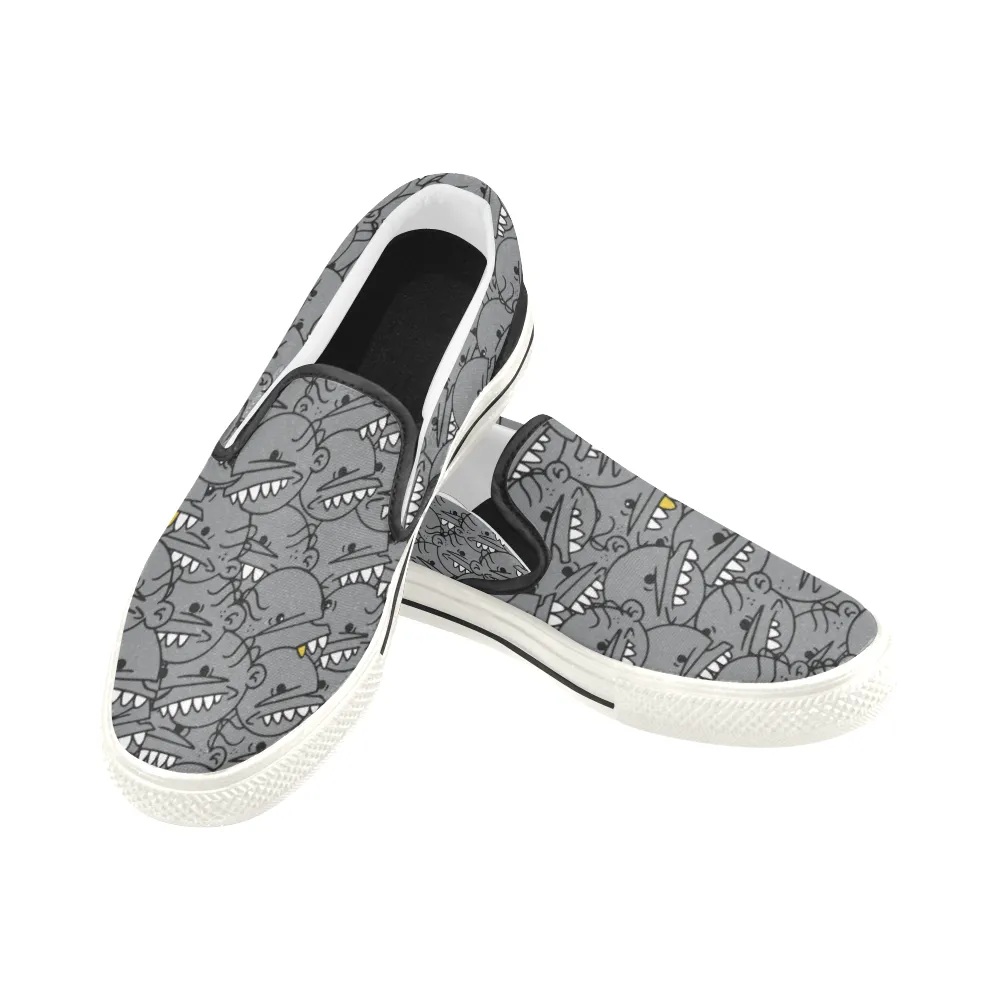 Goop Heads Solid Pattern Men's Canvas Slip On Sneaker