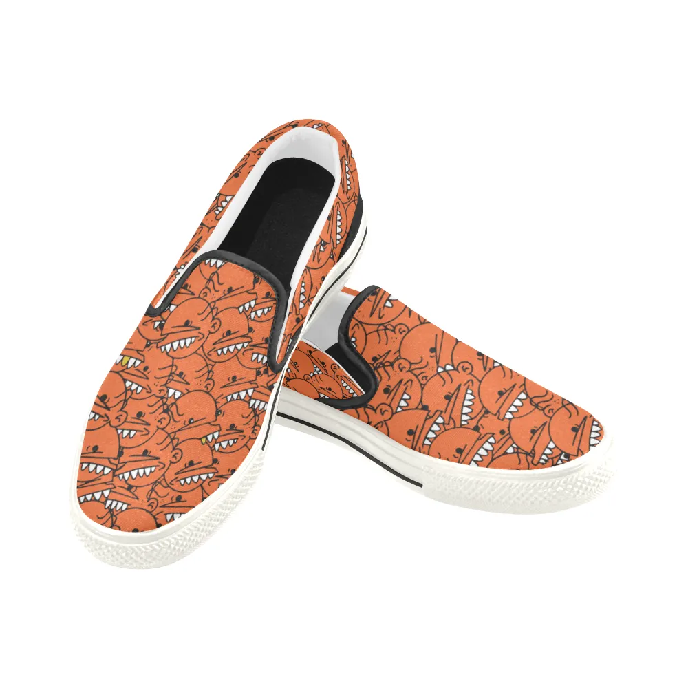Goop Heads Solid Pattern Men's Canvas Slip On Sneaker
