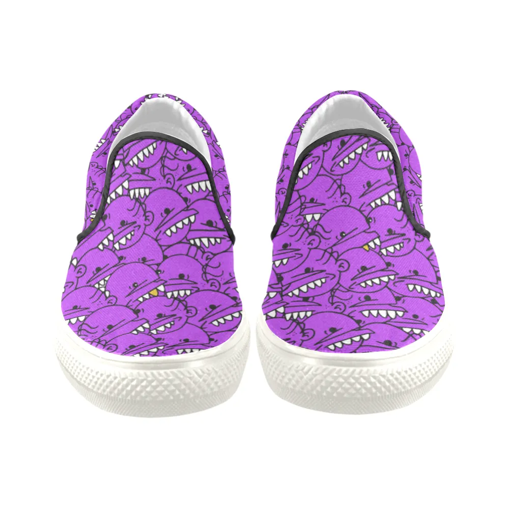 Goop Heads Solid Pattern Men's Canvas Slip On Sneaker