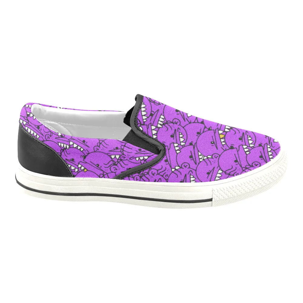 Goop Heads Solid Pattern Men's Canvas Slip On Sneaker