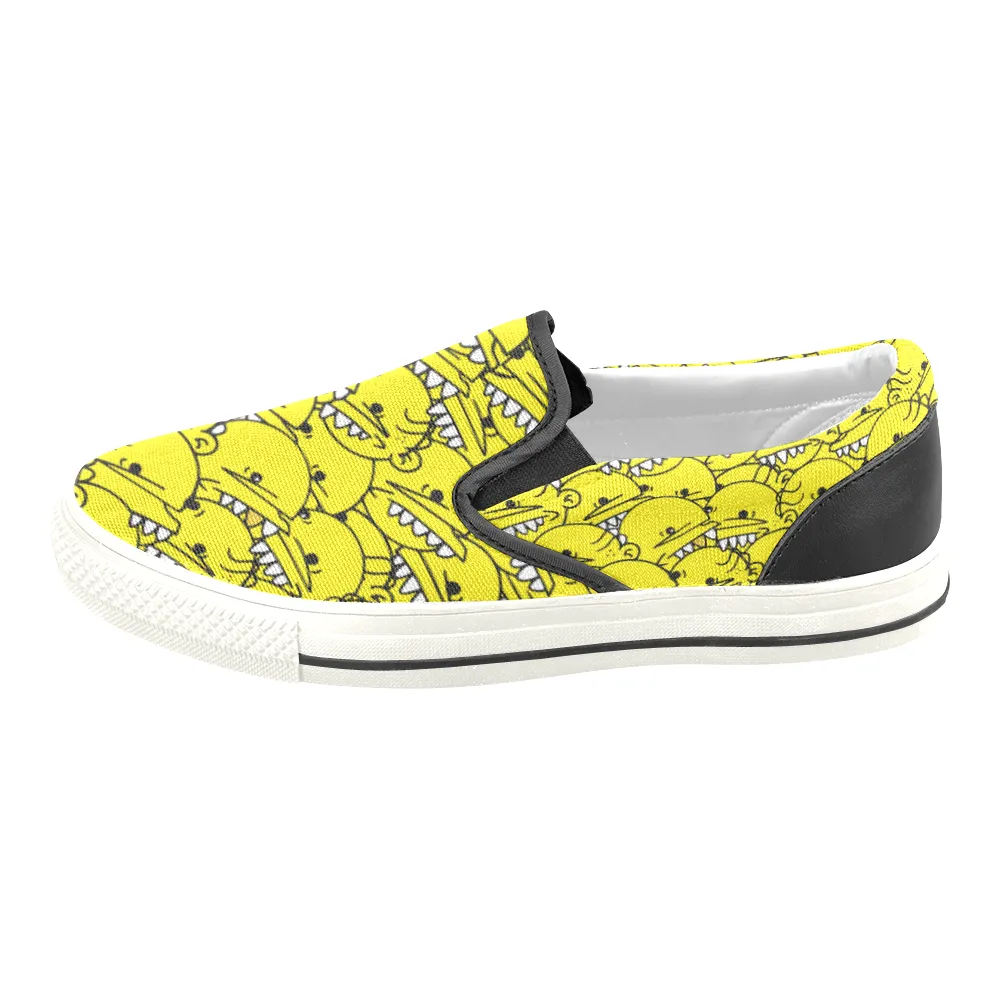 Goop Heads Solid Pattern Men's Canvas Slip On Sneaker