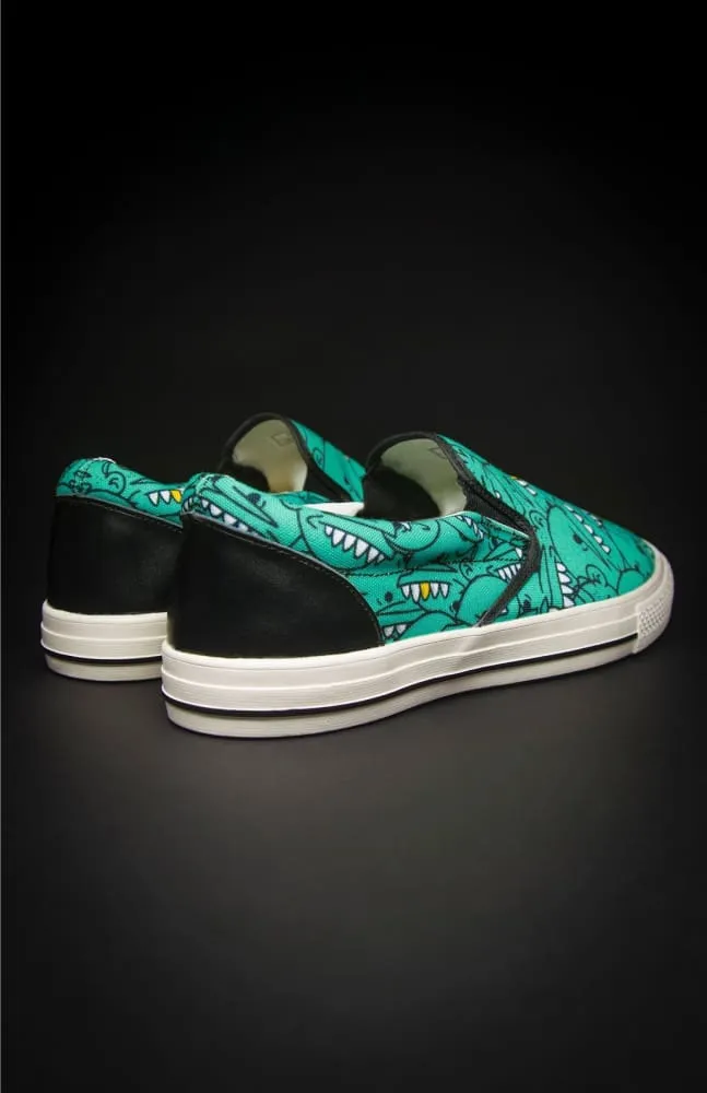 Goop Heads Solid Pattern Men's Canvas Slip On Sneaker
