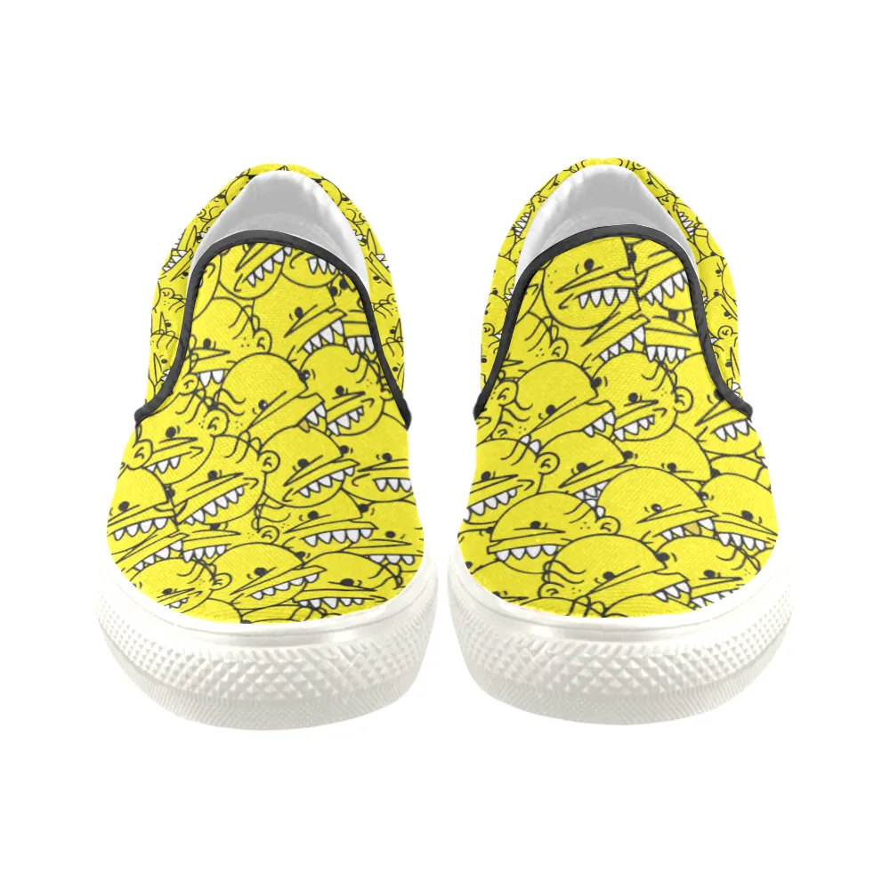 Goop Heads Solid Pattern Men's Canvas Slip On Sneaker