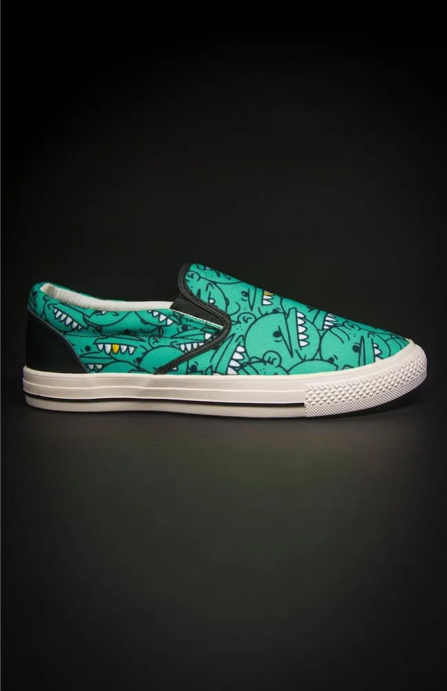 Goop Heads Solid Pattern Men's Canvas Slip On Sneaker