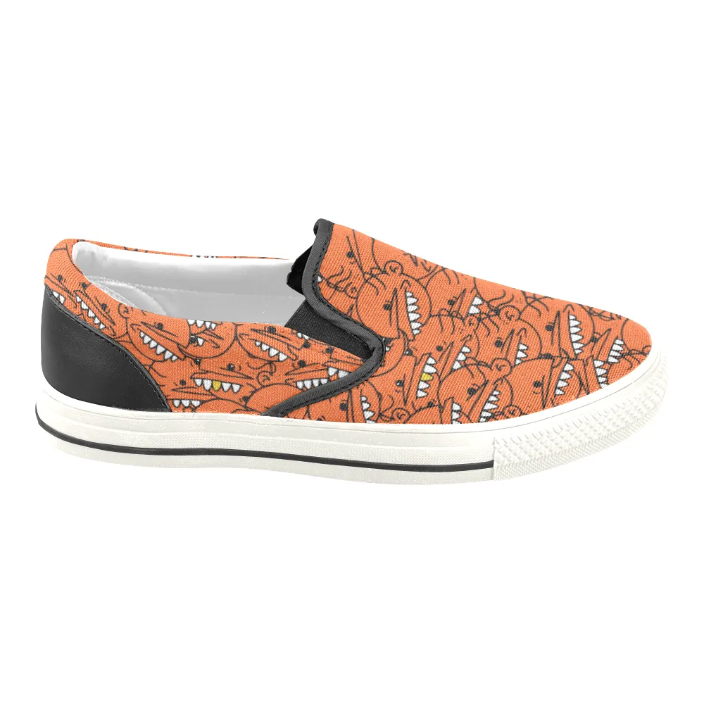 Goop Heads Solid Pattern Men's Canvas Slip On Sneaker