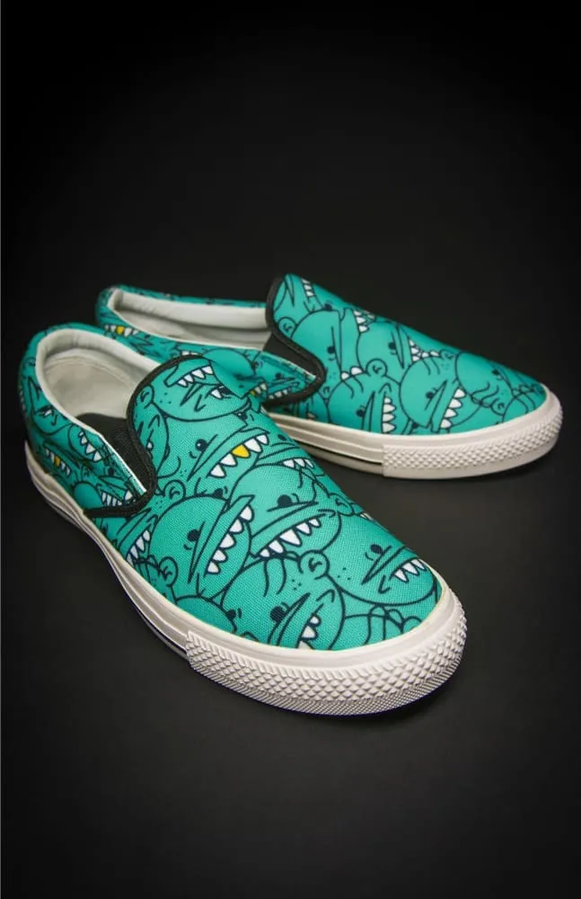 Goop Heads Solid Pattern Men's Canvas Slip On Sneaker