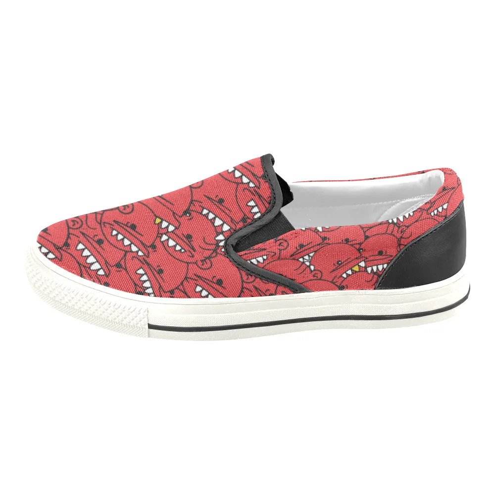 Goop Heads Solid Pattern Men's Canvas Slip On Sneaker