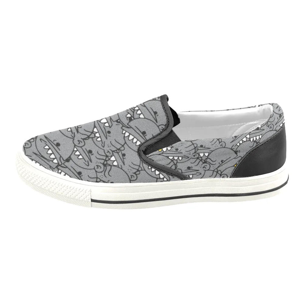 Goop Heads Solid Pattern Men's Canvas Slip On Sneaker