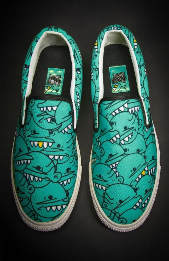 Goop Heads Solid Pattern Men's Canvas Slip On Sneaker