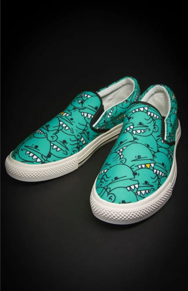 Goop Heads Solid Pattern Men's Canvas Slip On Sneaker