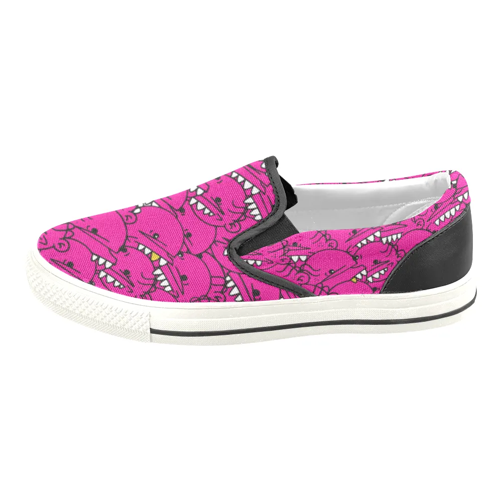 Goop Heads Solid Pattern Men's Canvas Slip On Sneaker