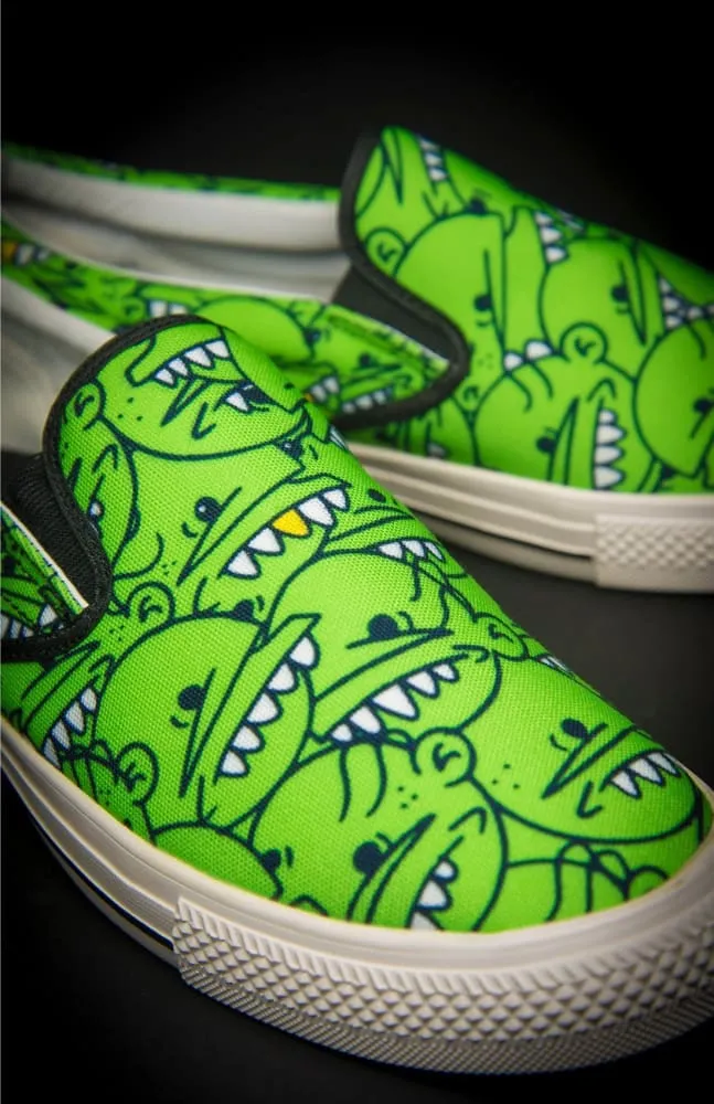 Goop Heads Solid Pattern Men's Canvas Slip On Sneaker