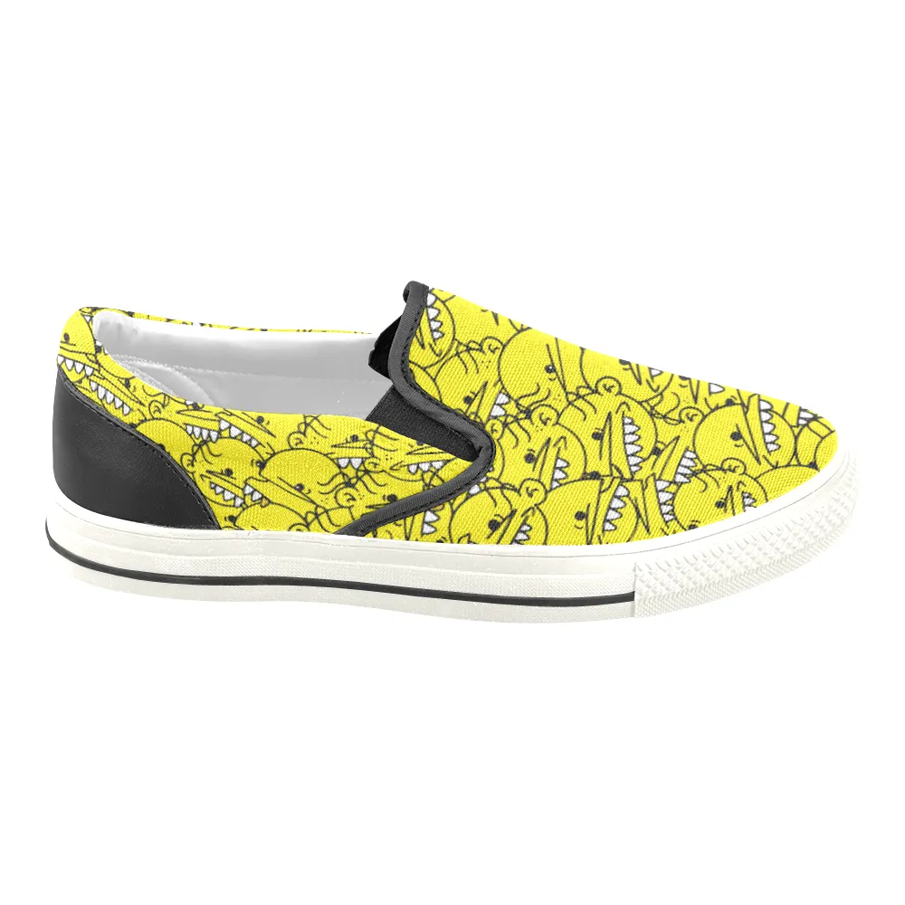 Goop Heads Solid Pattern Men's Canvas Slip On Sneaker