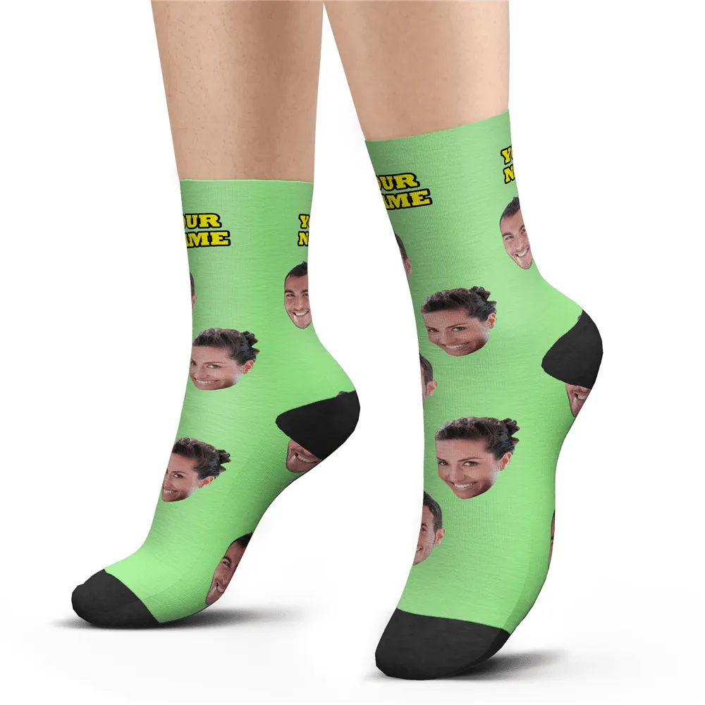 Halloween's Gifts Custom Face Socks With Your Text 3D Preview Colorful Socks
