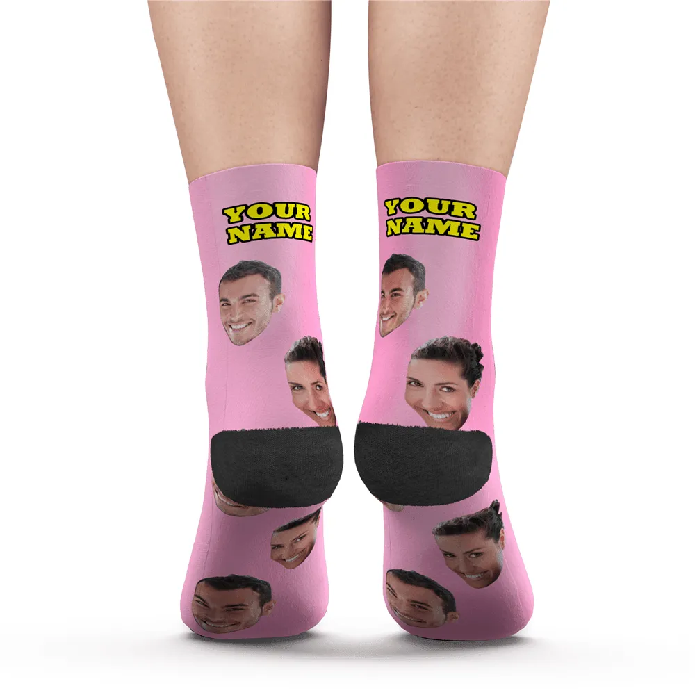 Halloween's Gifts Custom Face Socks With Your Text 3D Preview Colorful Socks