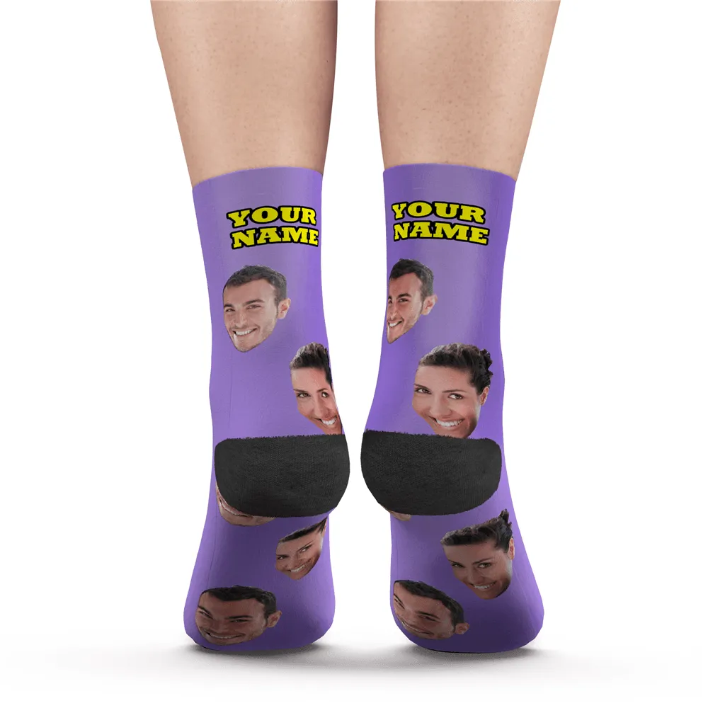 Halloween's Gifts Custom Face Socks With Your Text 3D Preview Colorful Socks