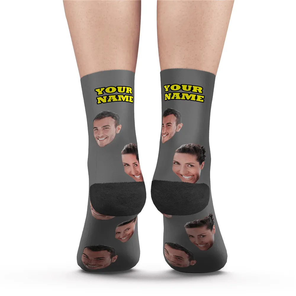 Halloween's Gifts Custom Face Socks With Your Text 3D Preview Colorful Socks