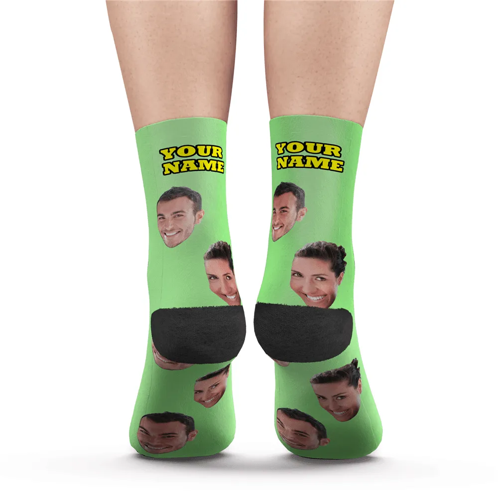 Halloween's Gifts Custom Face Socks With Your Text 3D Preview Colorful Socks