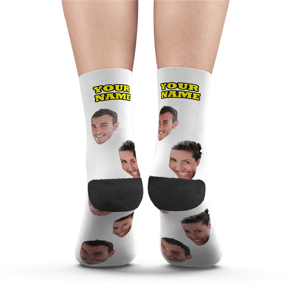 Halloween's Gifts Custom Face Socks With Your Text 3D Preview Colorful Socks