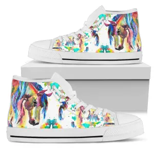 Horse Women High Top Shoes