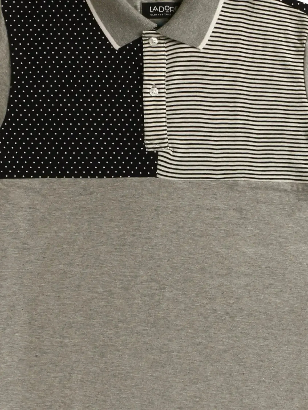 Kids Grey Cut and Sew Polo Cotton T-shirt