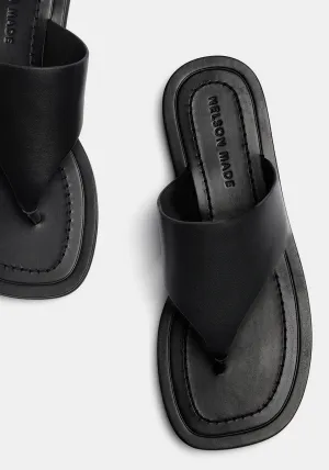MARI SLIDE BLACK LEATHER