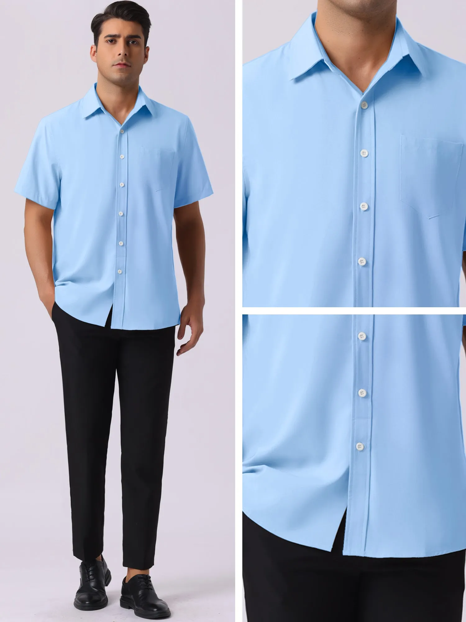 Men's Linen Short Sleeve Button Down Casual Summer Hawaiian Beach Shirts