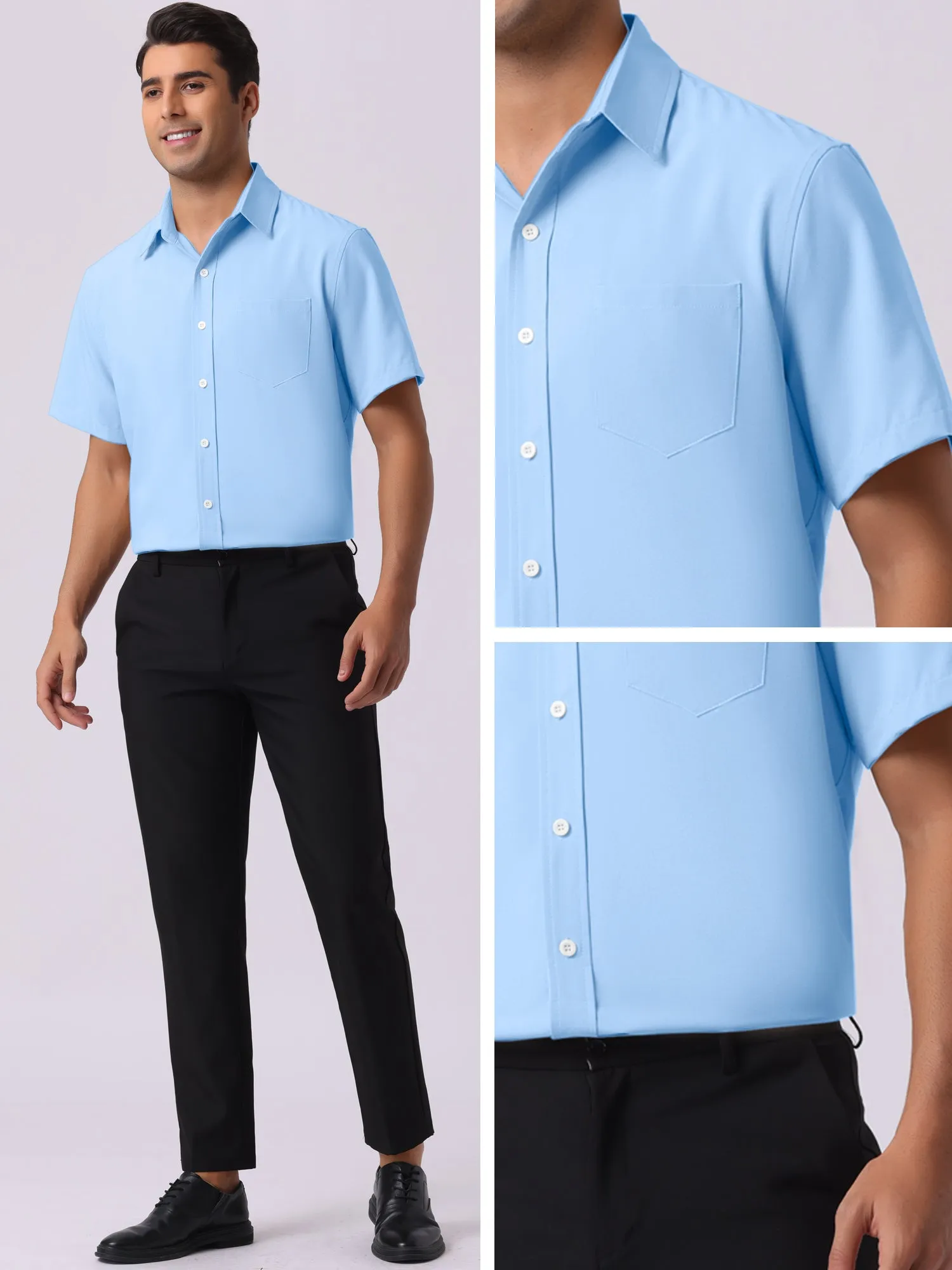 Men's Linen Short Sleeve Button Down Casual Summer Hawaiian Beach Shirts