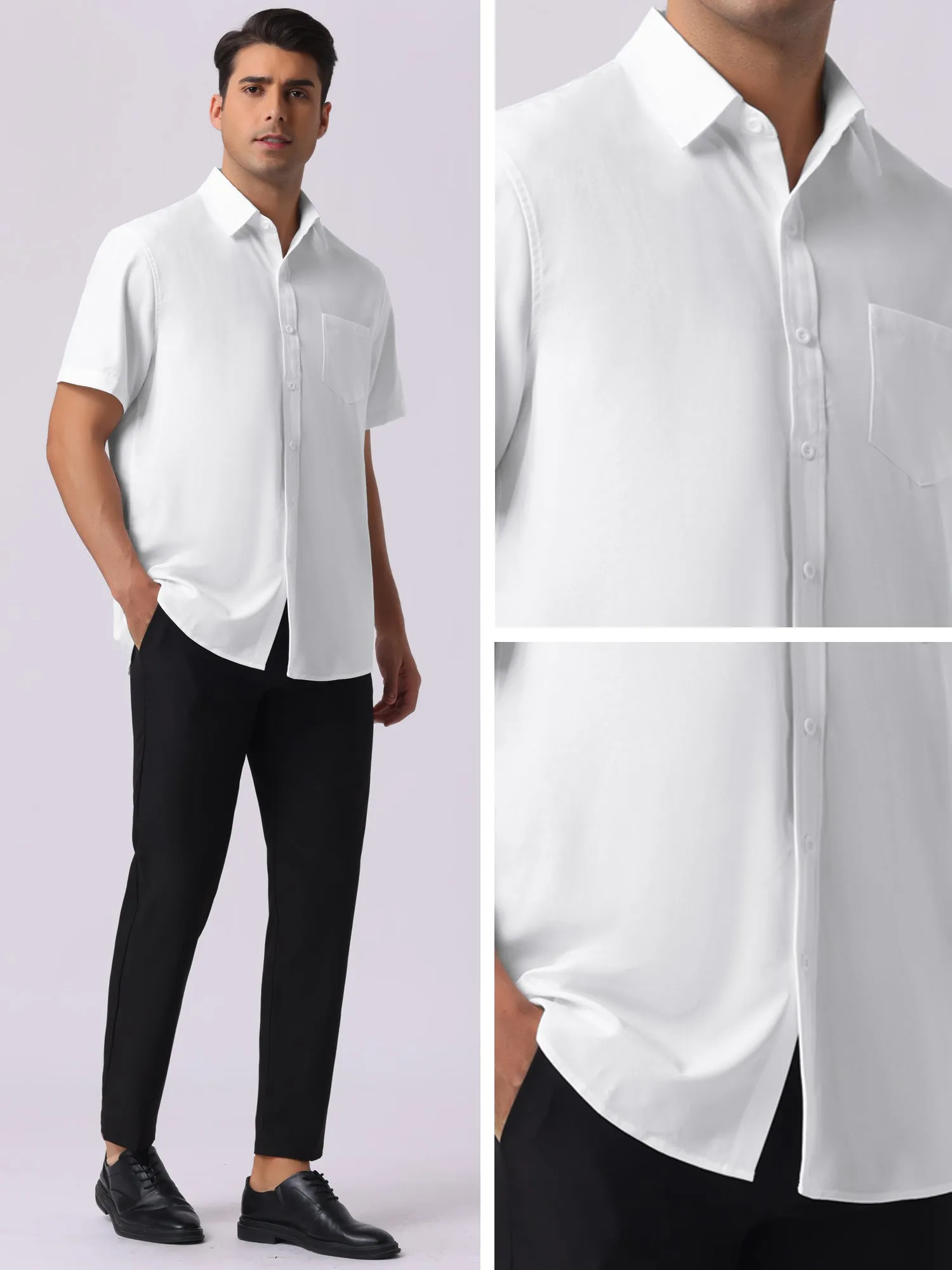 Men's Linen Short Sleeve Button Down Casual Summer Hawaiian Beach Shirts