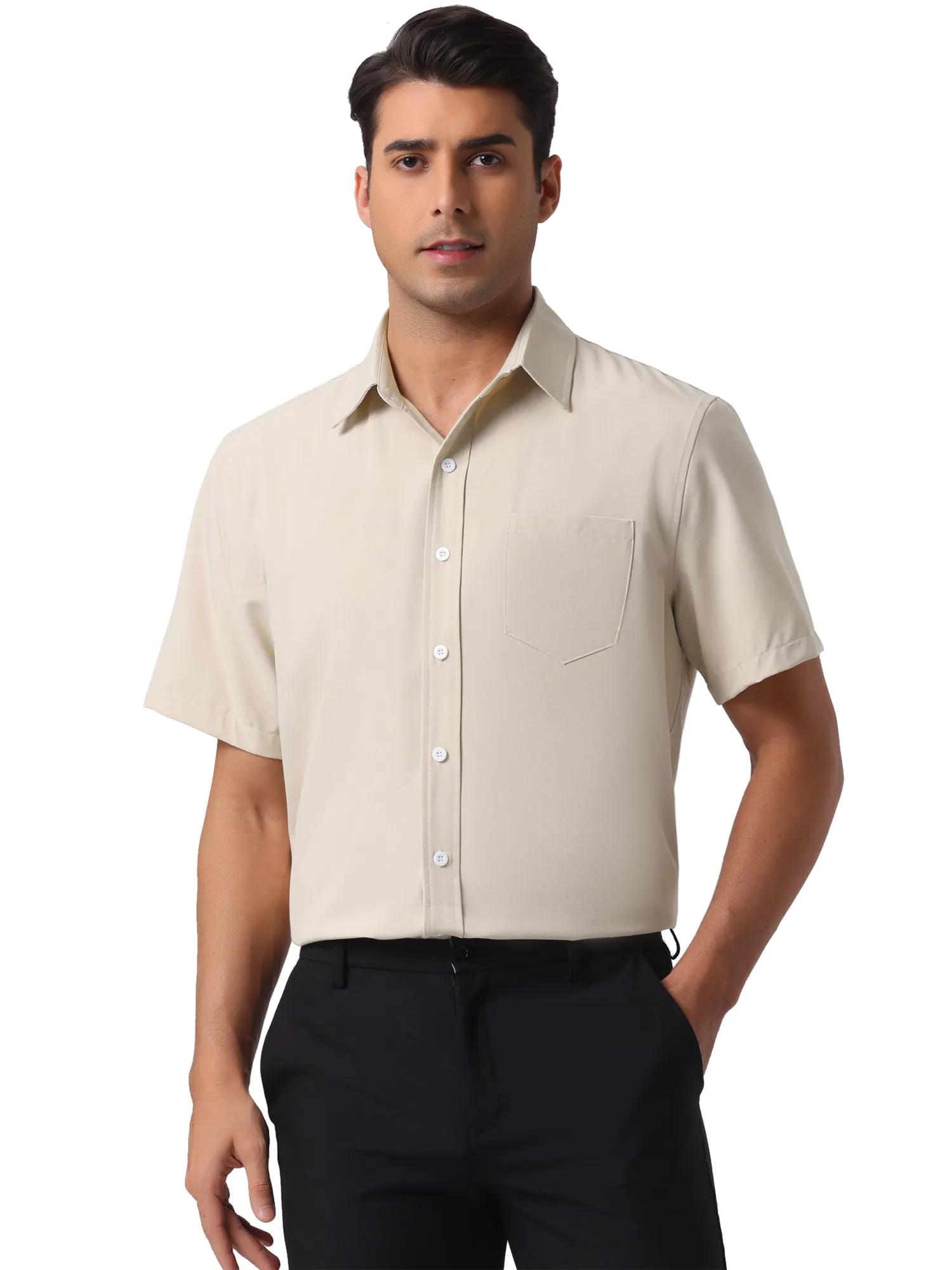 Men's Linen Short Sleeve Button Down Casual Summer Hawaiian Beach Shirts