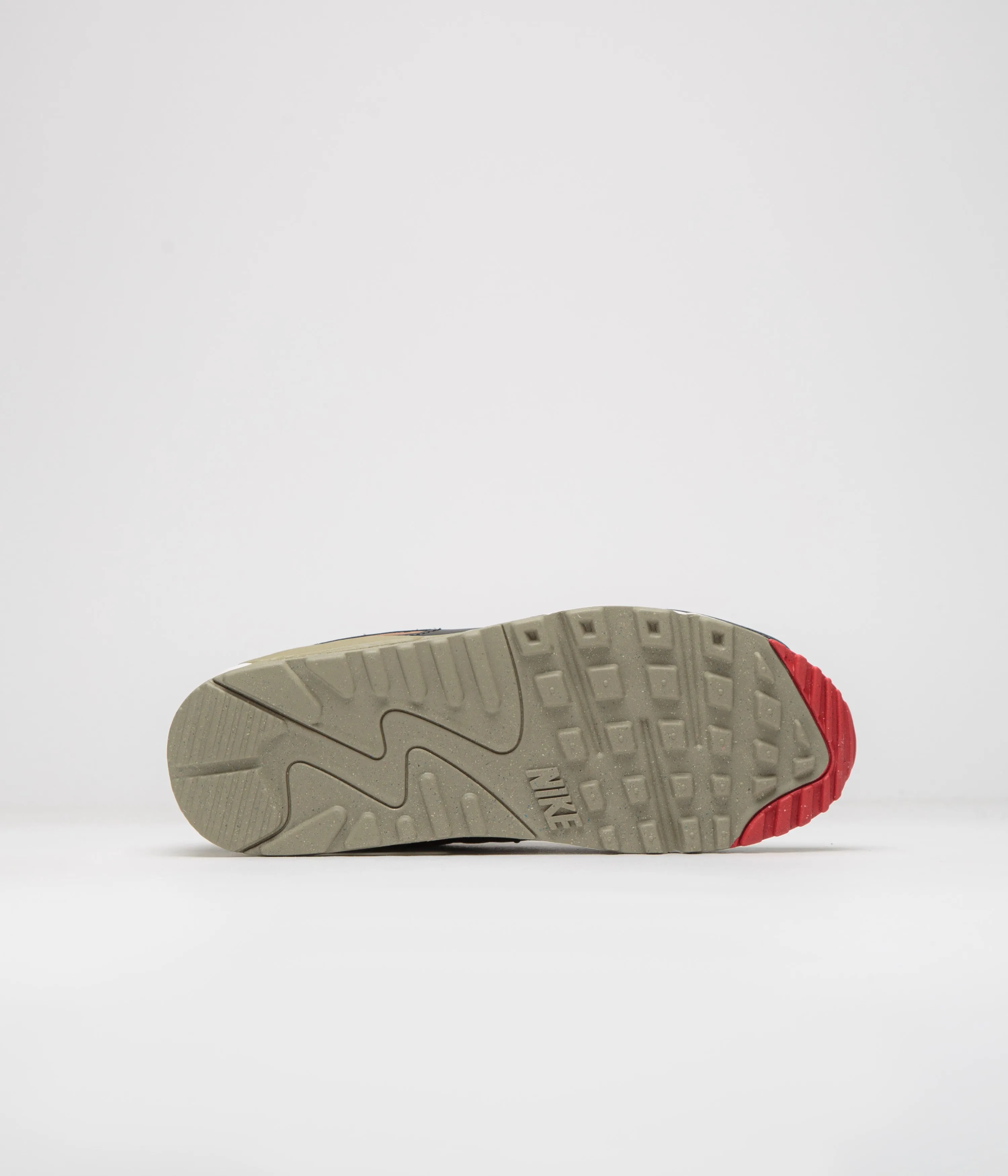 Nike Womens Air Max 90 Shoes - Phantom / Light British Tan - Black - Fire Red