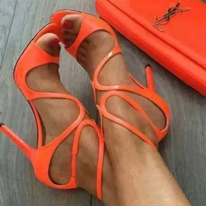 Peep Toe Buckle Cross Strap Cutout Sandals