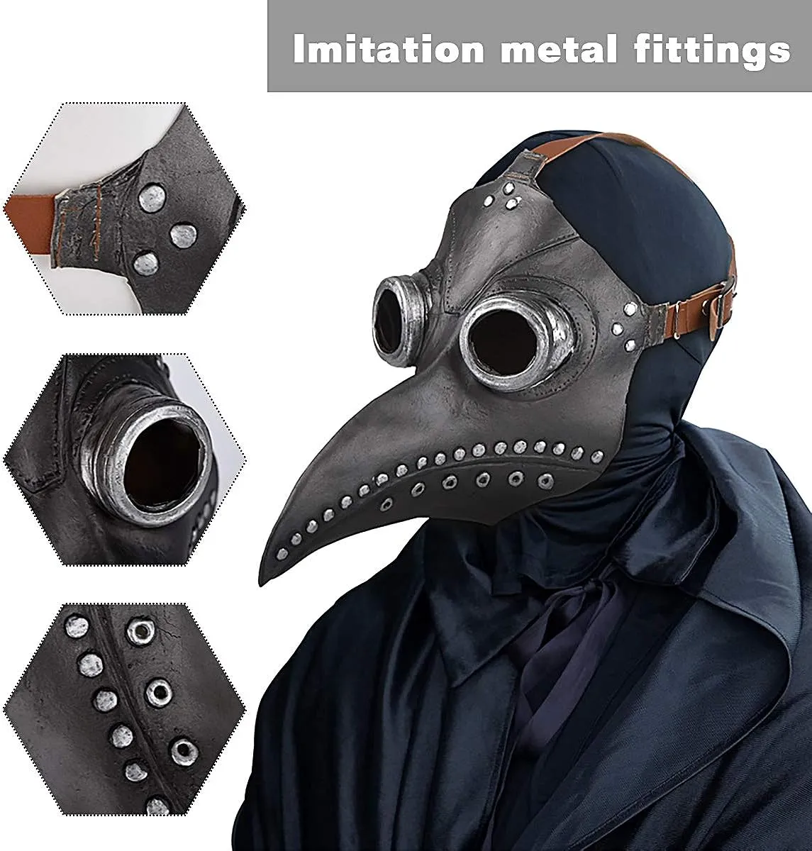 Plague Doctor Mask - Steampunk Bird Mask - Long Beak - Halloween Costume Mask - Masquerade Party