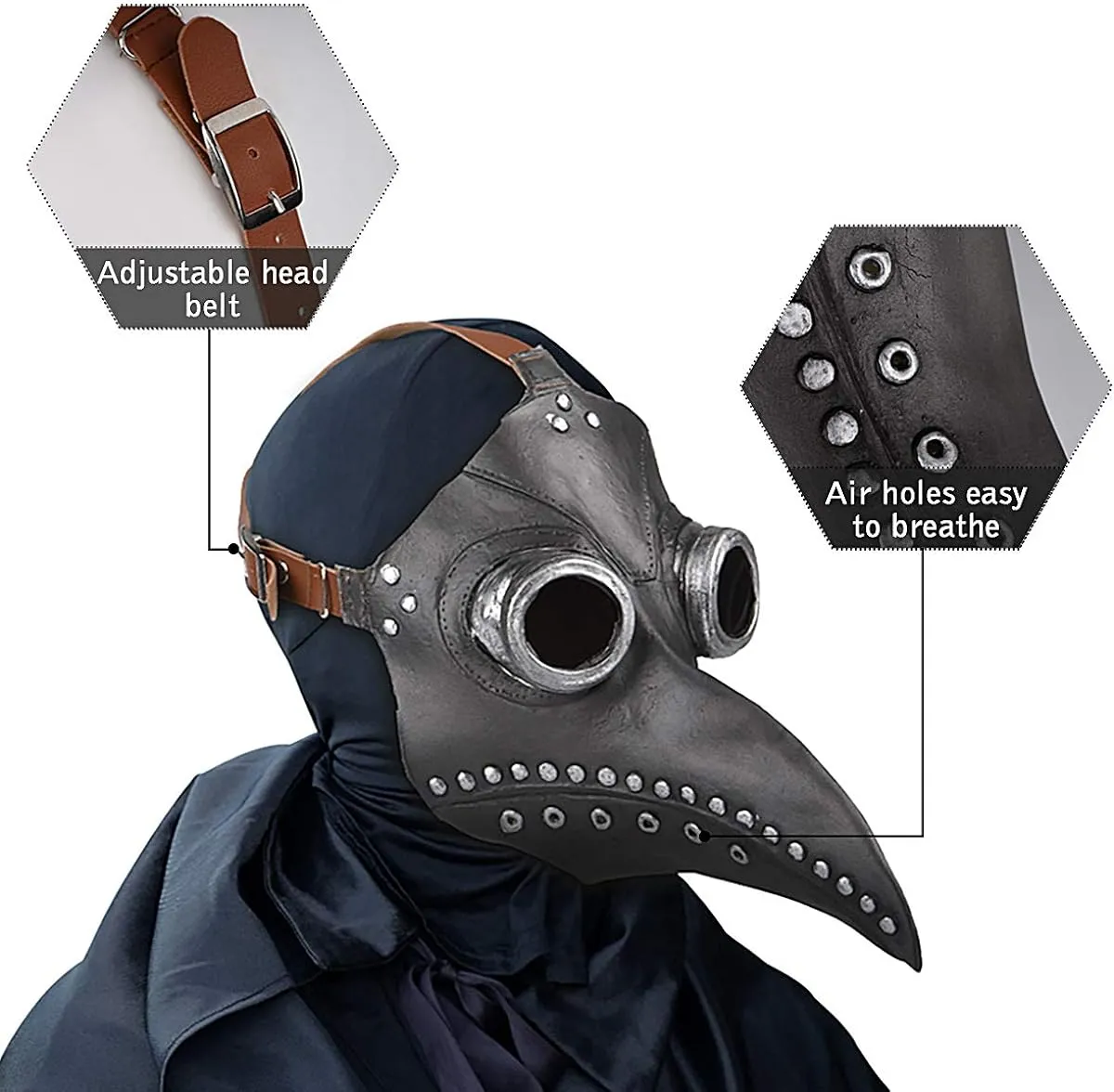 Plague Doctor Mask - Steampunk Bird Mask - Long Beak - Halloween Costume Mask - Masquerade Party