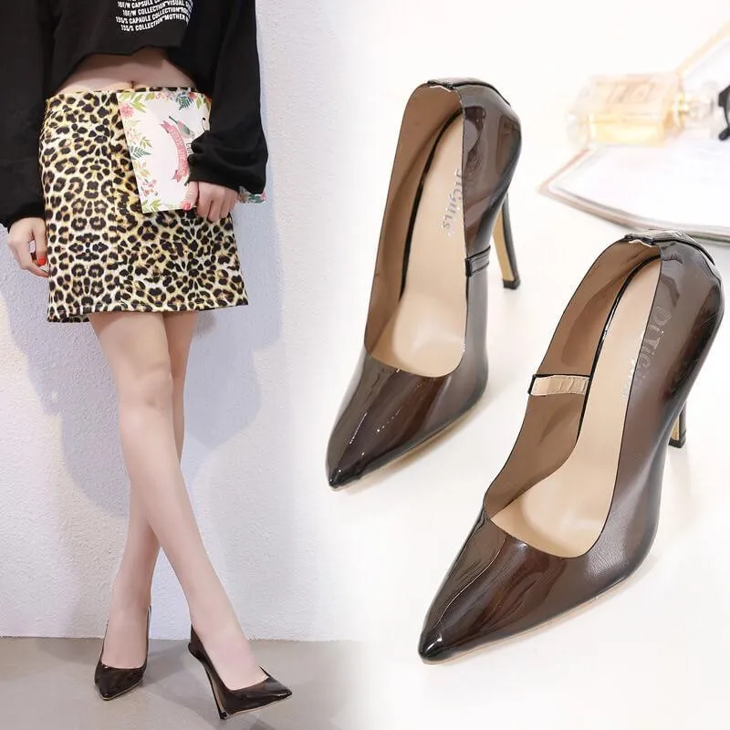 Point Toe Stiletto Heel Clear Pumps