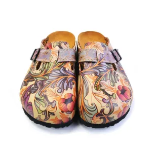 Purple & Pink Floral Slip On Clogs CAL371