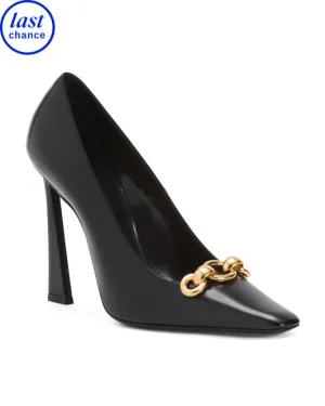 SAINT LAURENT Made In Italy Leather Chain Pumps
