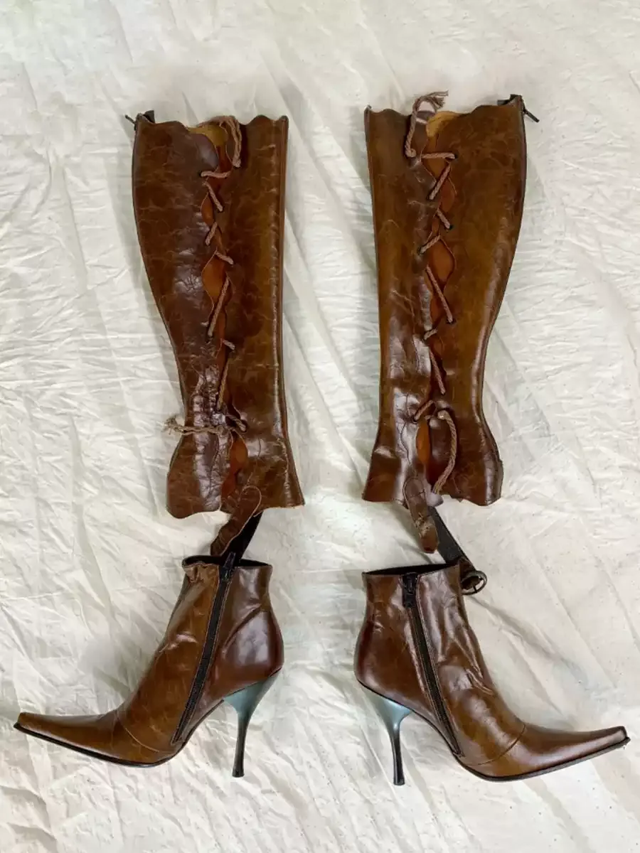Vintage-Inspired Brown Fashion Boots with Tassels – High Heel Pointed Toe Ankle Boots