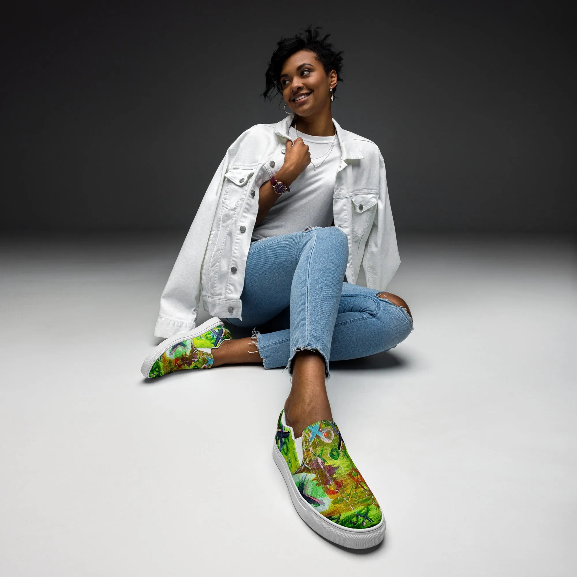Women’s slip-on canvas shoes- Green