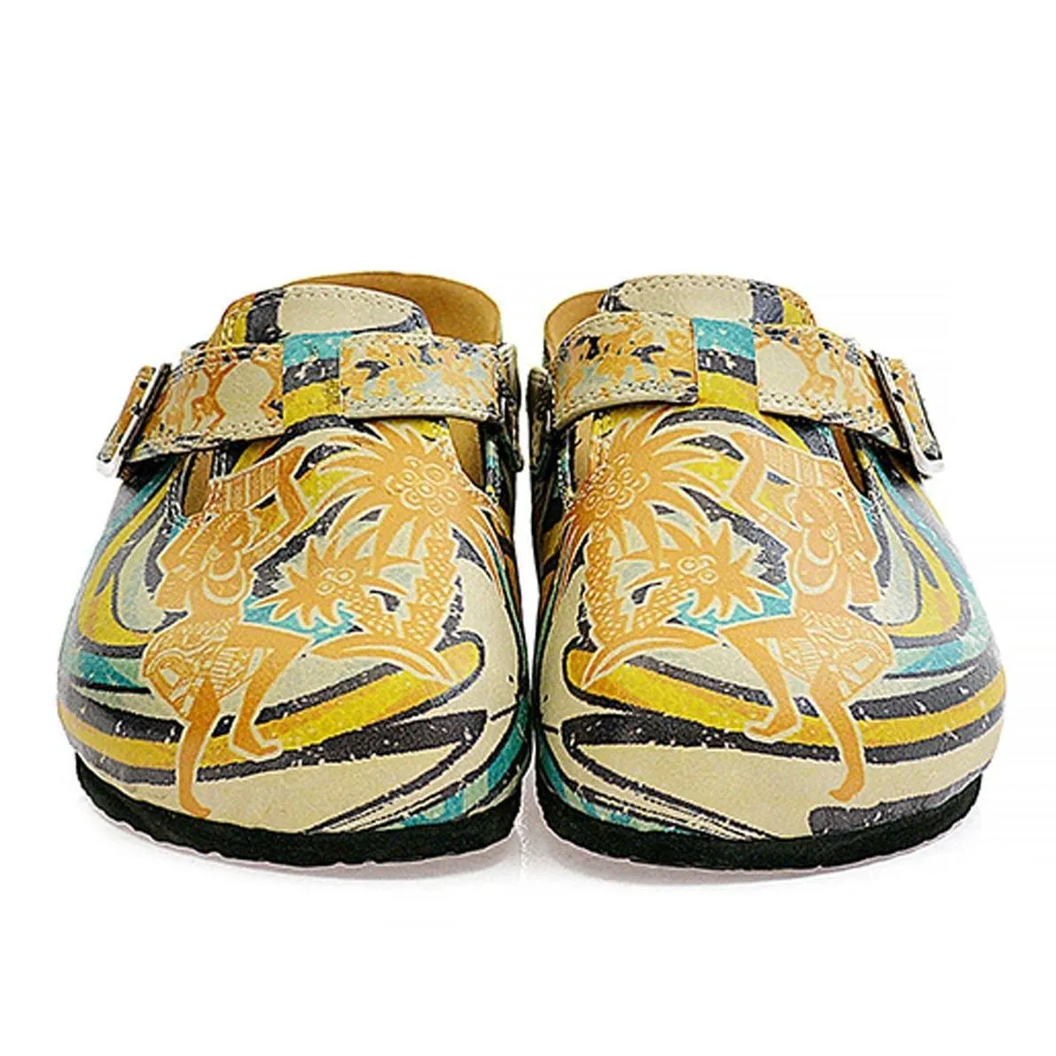 Yellow Tropical Swirl Clogs CAL314