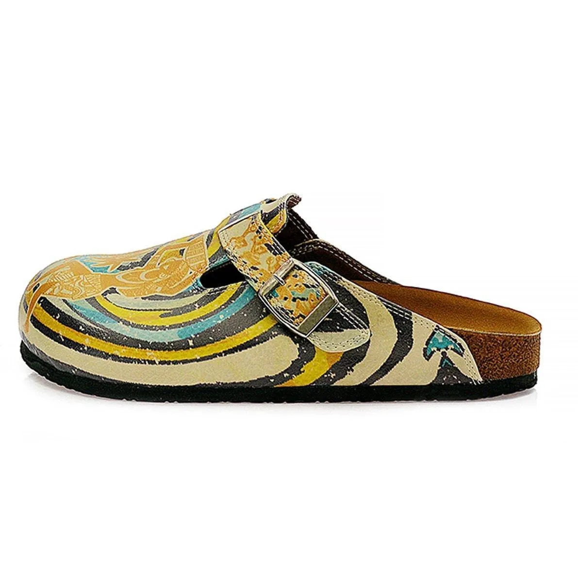 Yellow Tropical Swirl Clogs CAL314